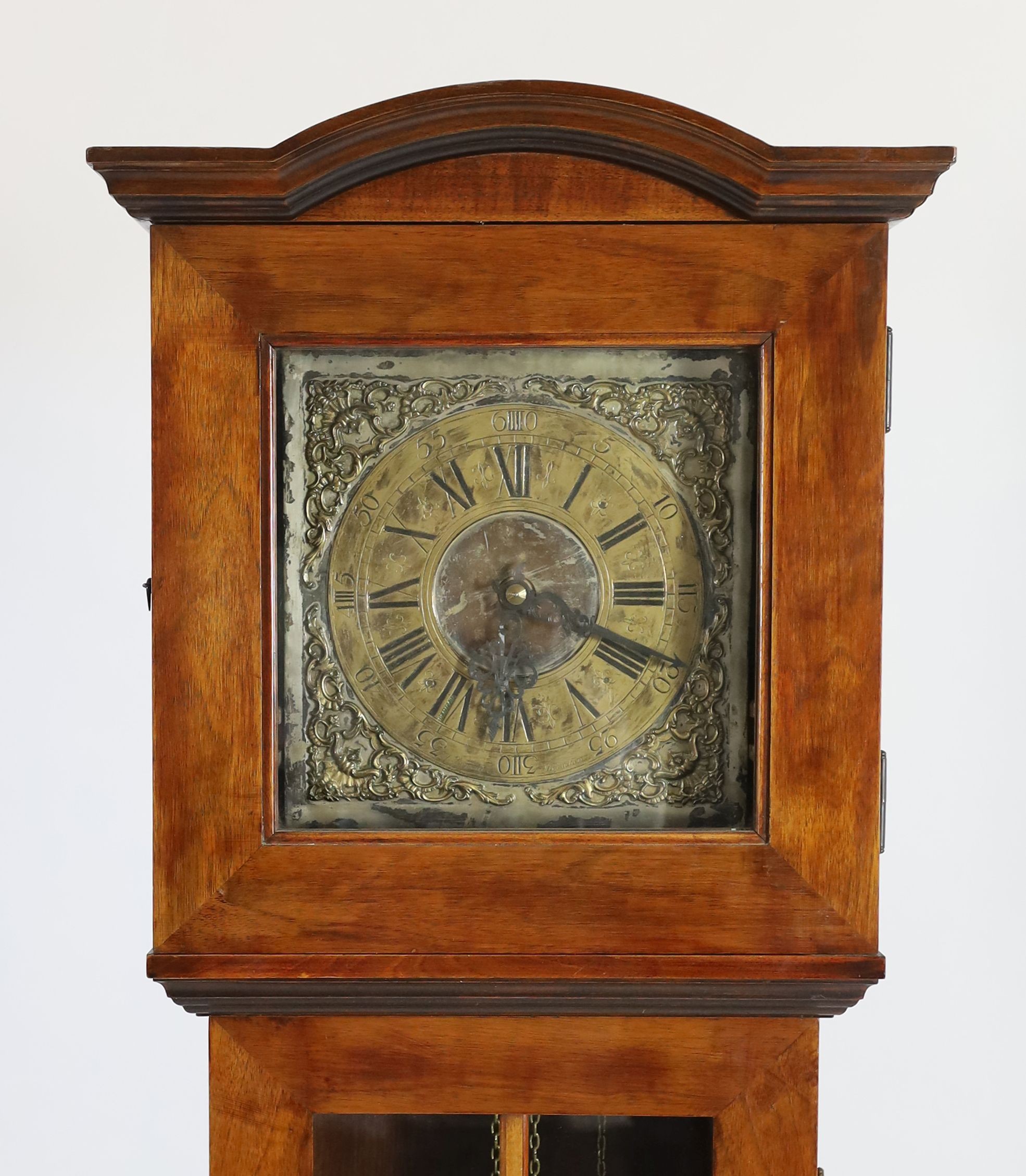 A mahogany cased 8 day longcase clock, by Anton Jagemann, Munchen, with 26cm dial, case 199cm high